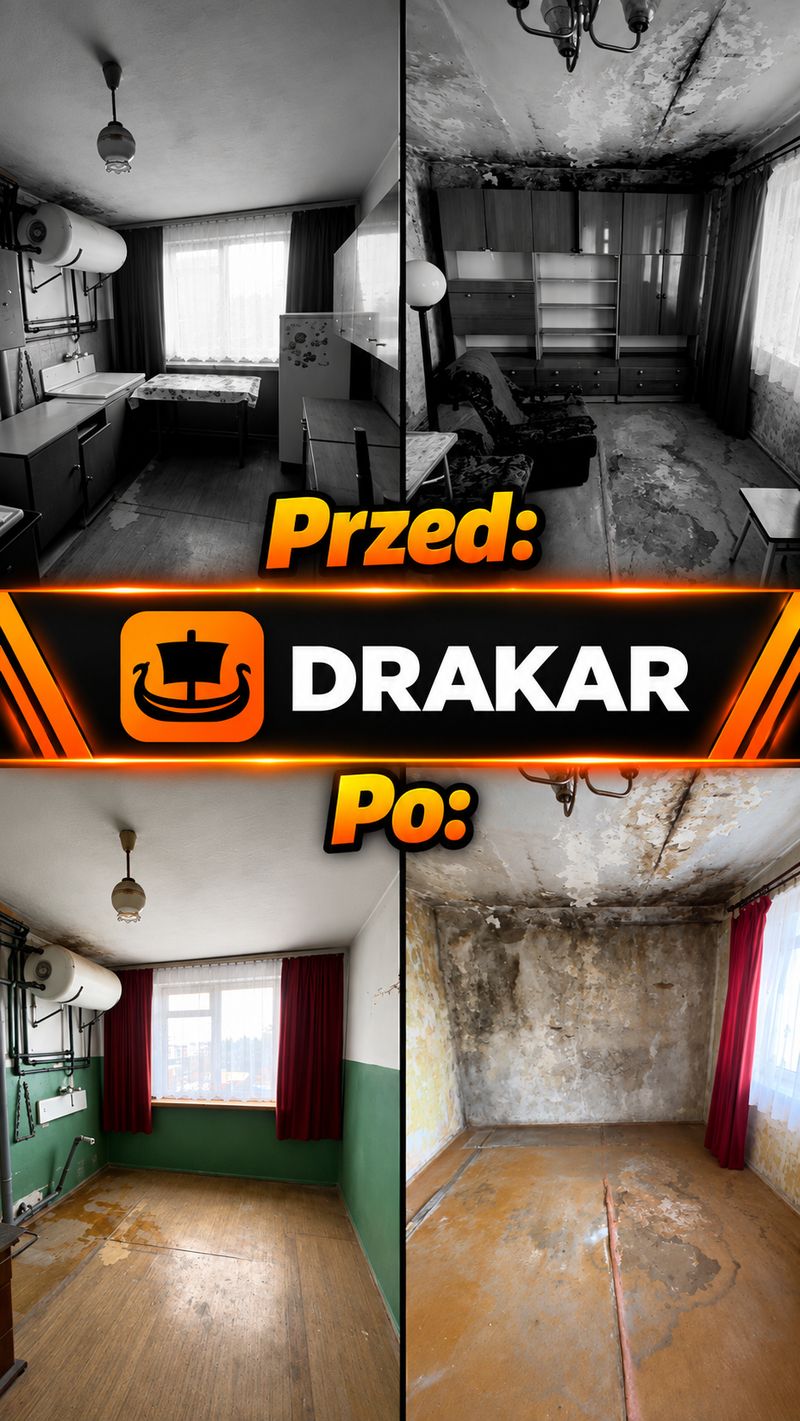 Opróżnianie mieszkania — przed i po